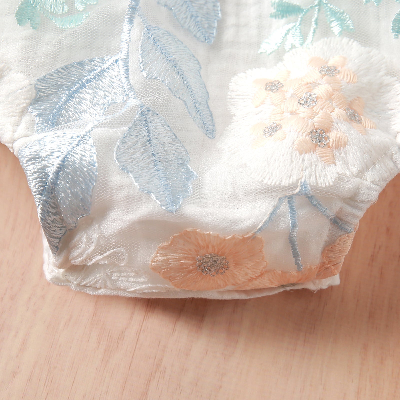 Embroidered Baby Girls Party Romper