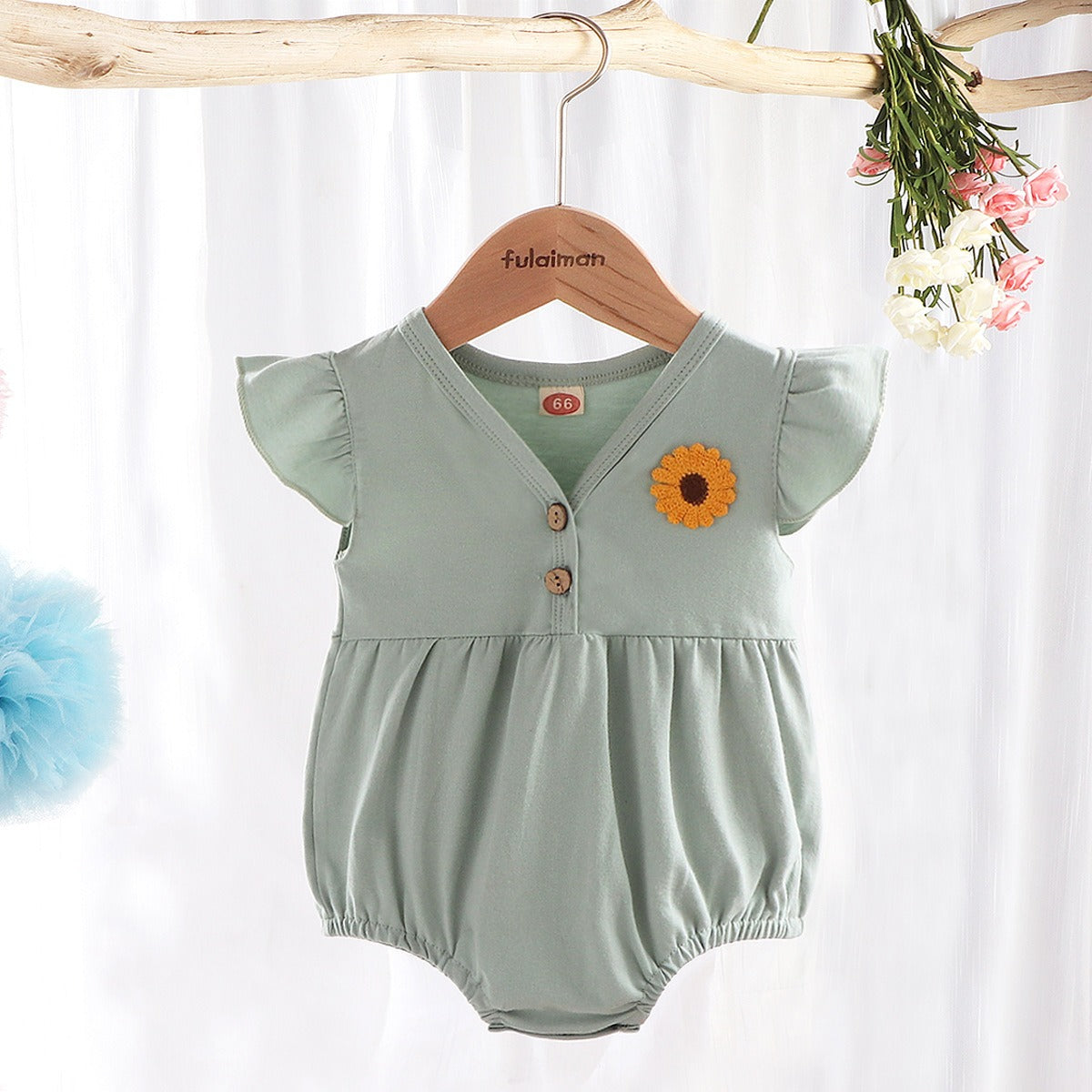 Flower Everyday Baby Comfy Girls Romper