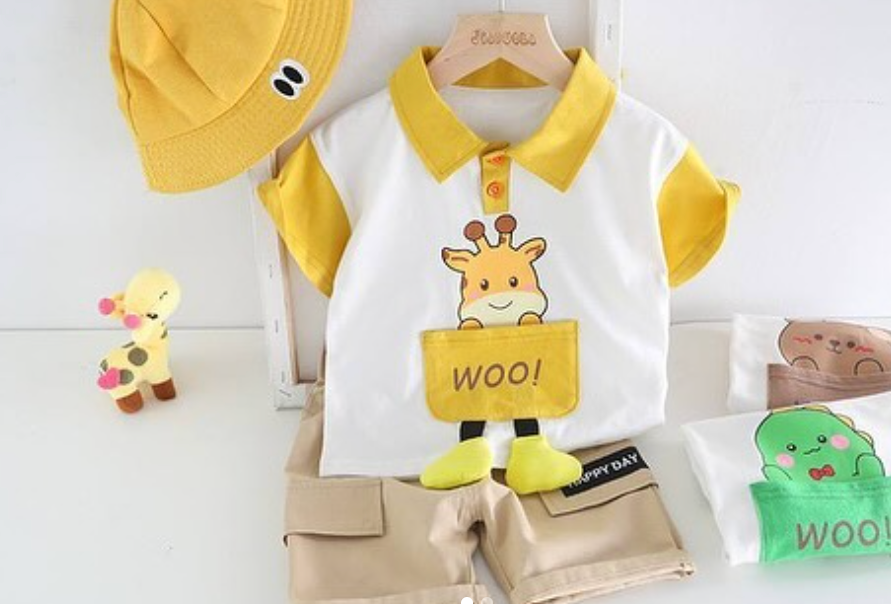 Giraffe 3D Legs Tshirt and Shorts Boys Set