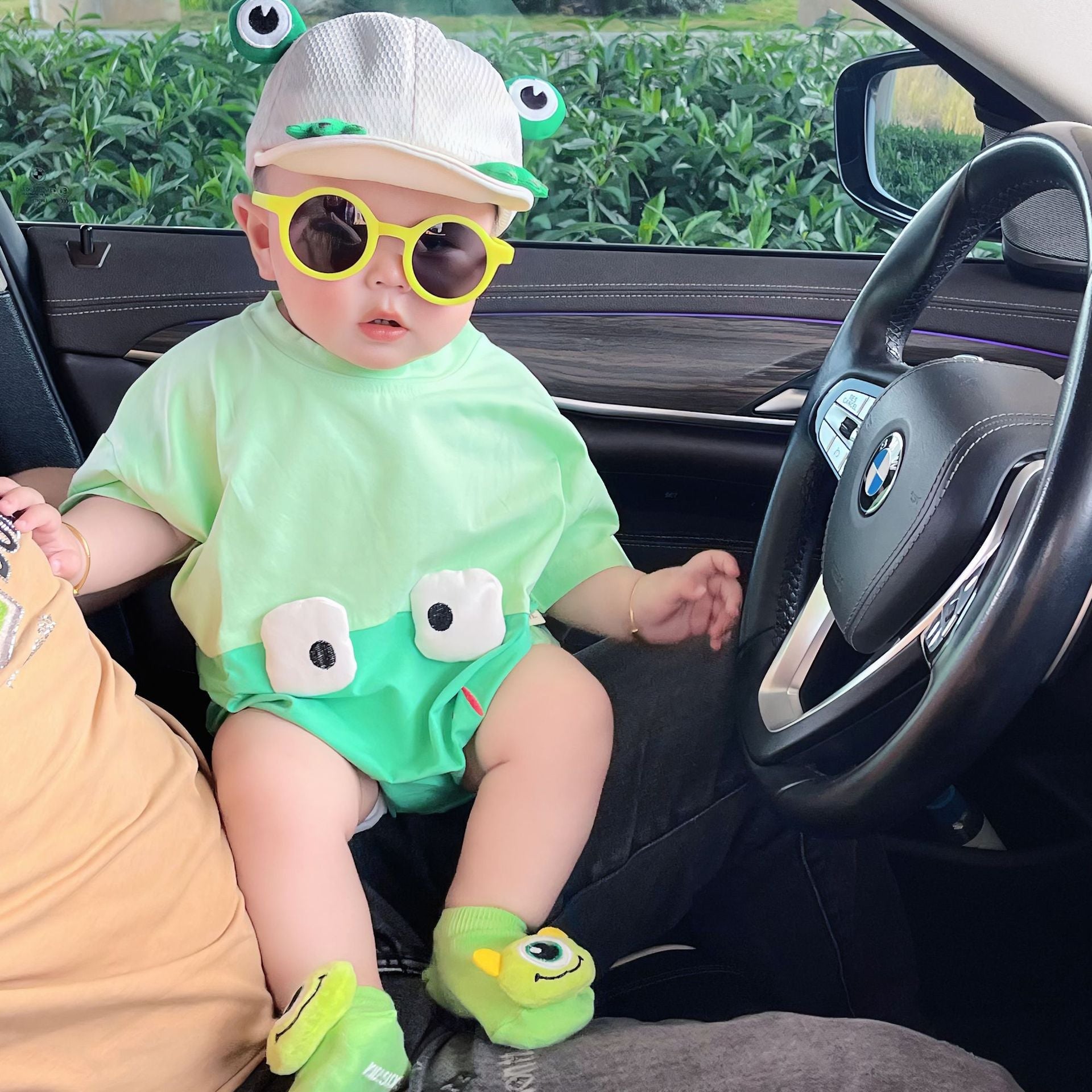 Green Frog Baby Boys and Girls Romper