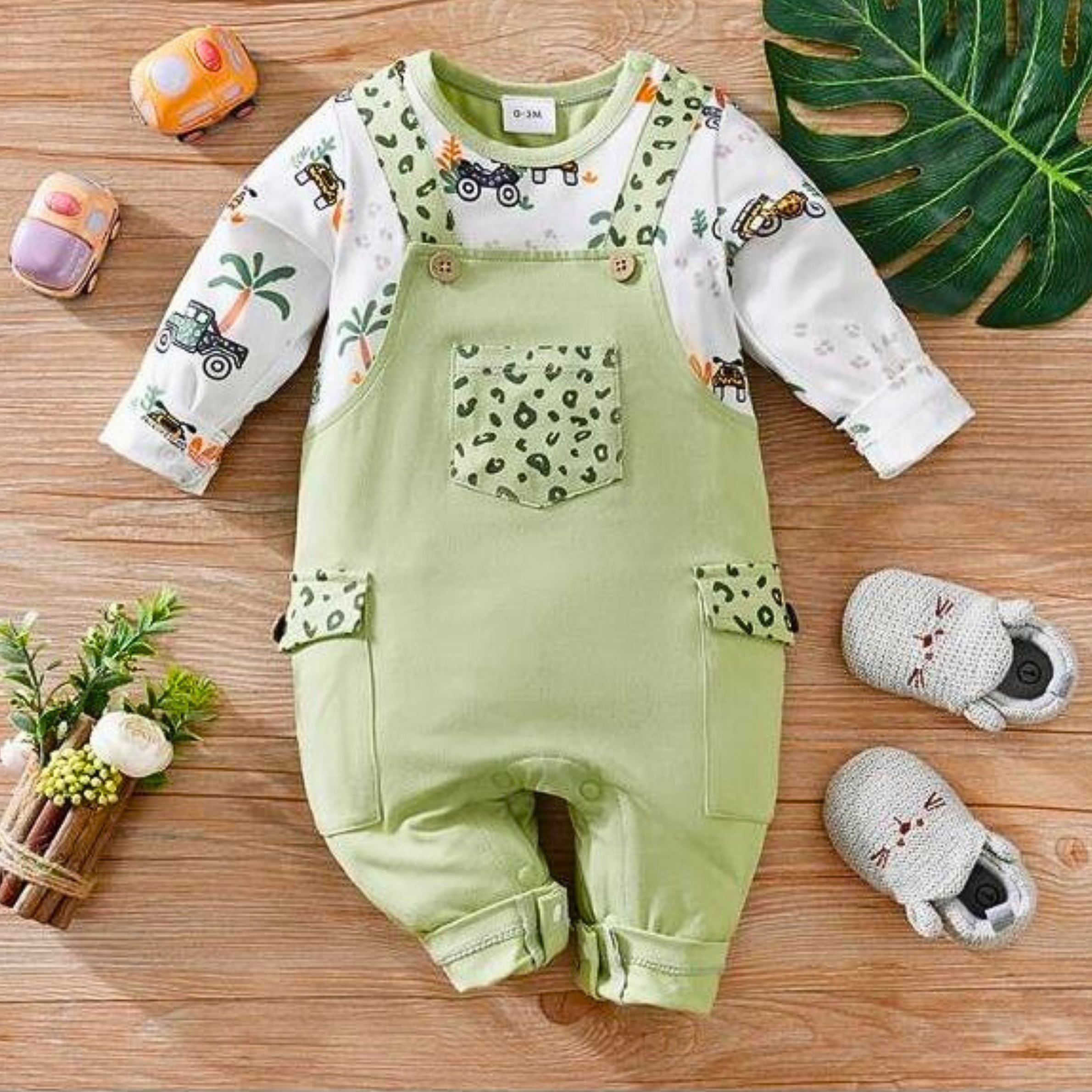 Green Vacation Baby Boys Girls Romper