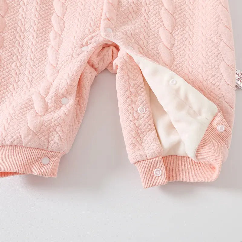 Soft Peachy Pink Baby Girls Romper Delight