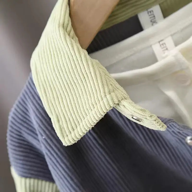 Boys Corduroy Shirt And Trouser With T-shirt