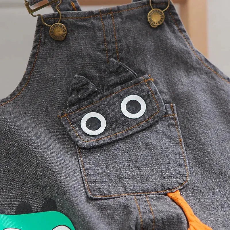 Boys T-Shirt With Dungaree 2 Pcs Set