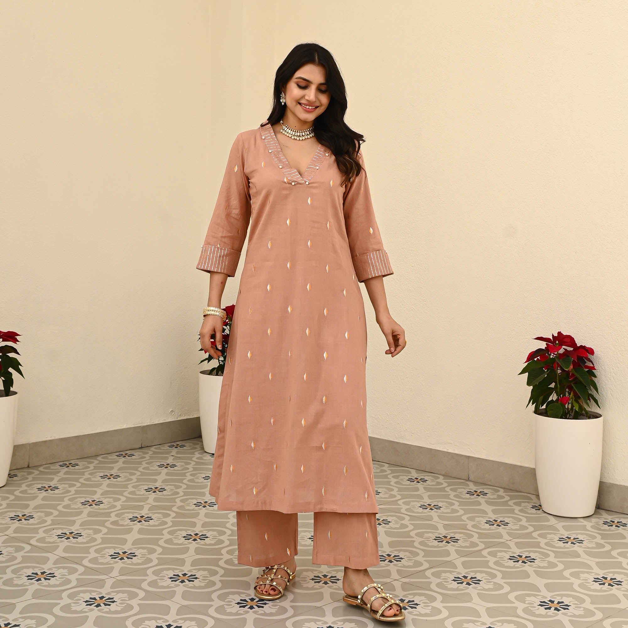 Bunaai Pristine Cotton Lurex Coord Set