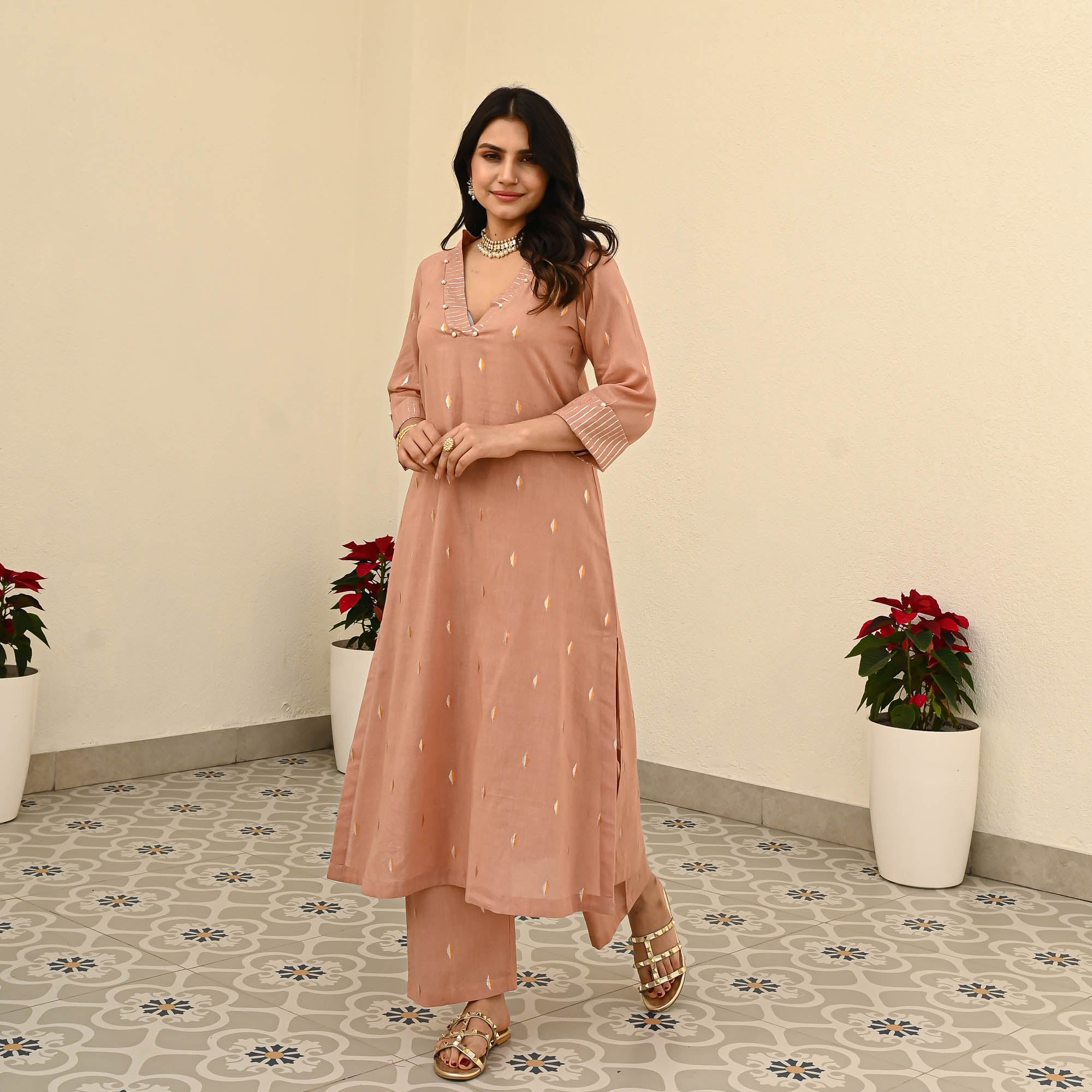 Bunaai Pristine Cotton Lurex Coord Set