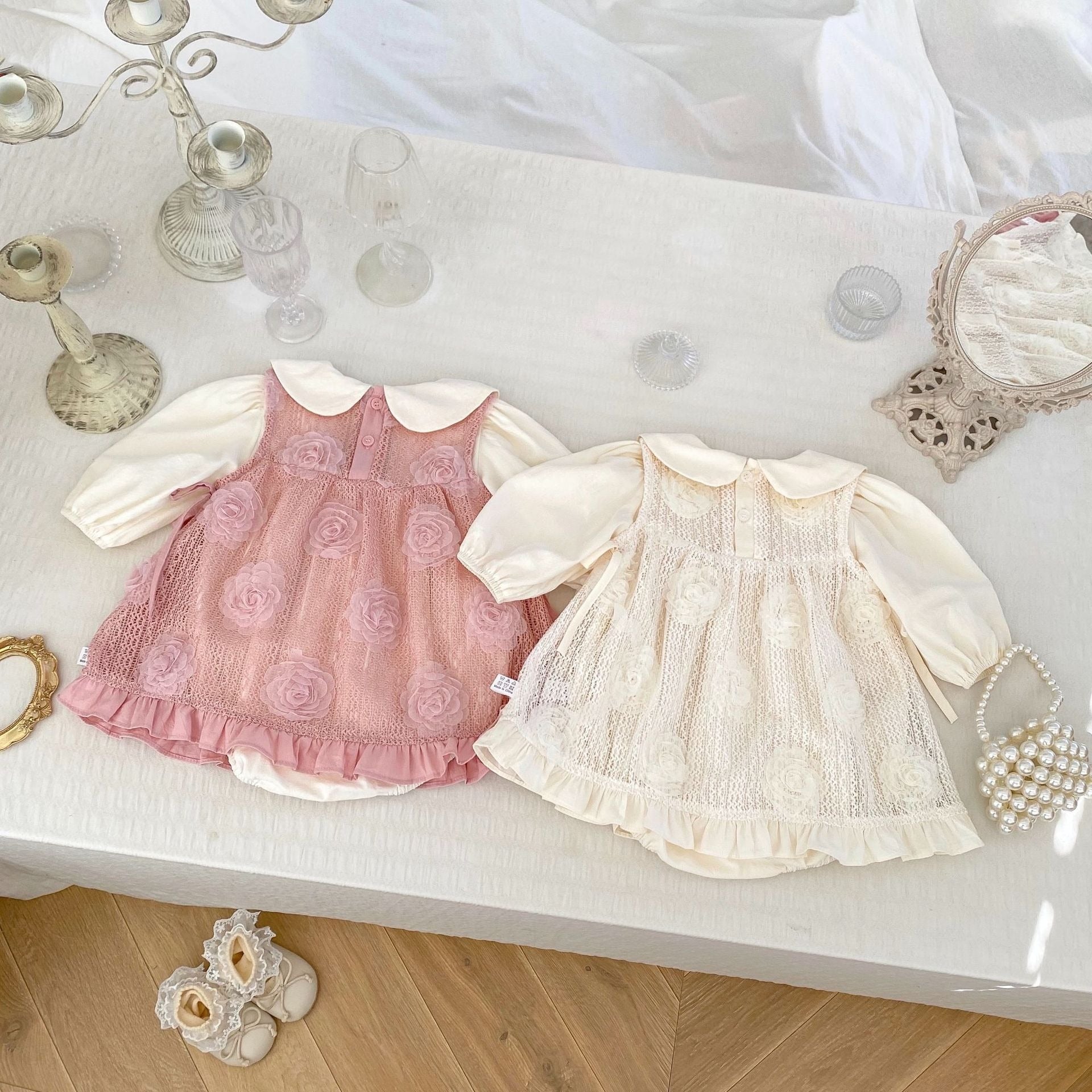 Layla 2 in 1 Baby Girls Romper and Dress Set