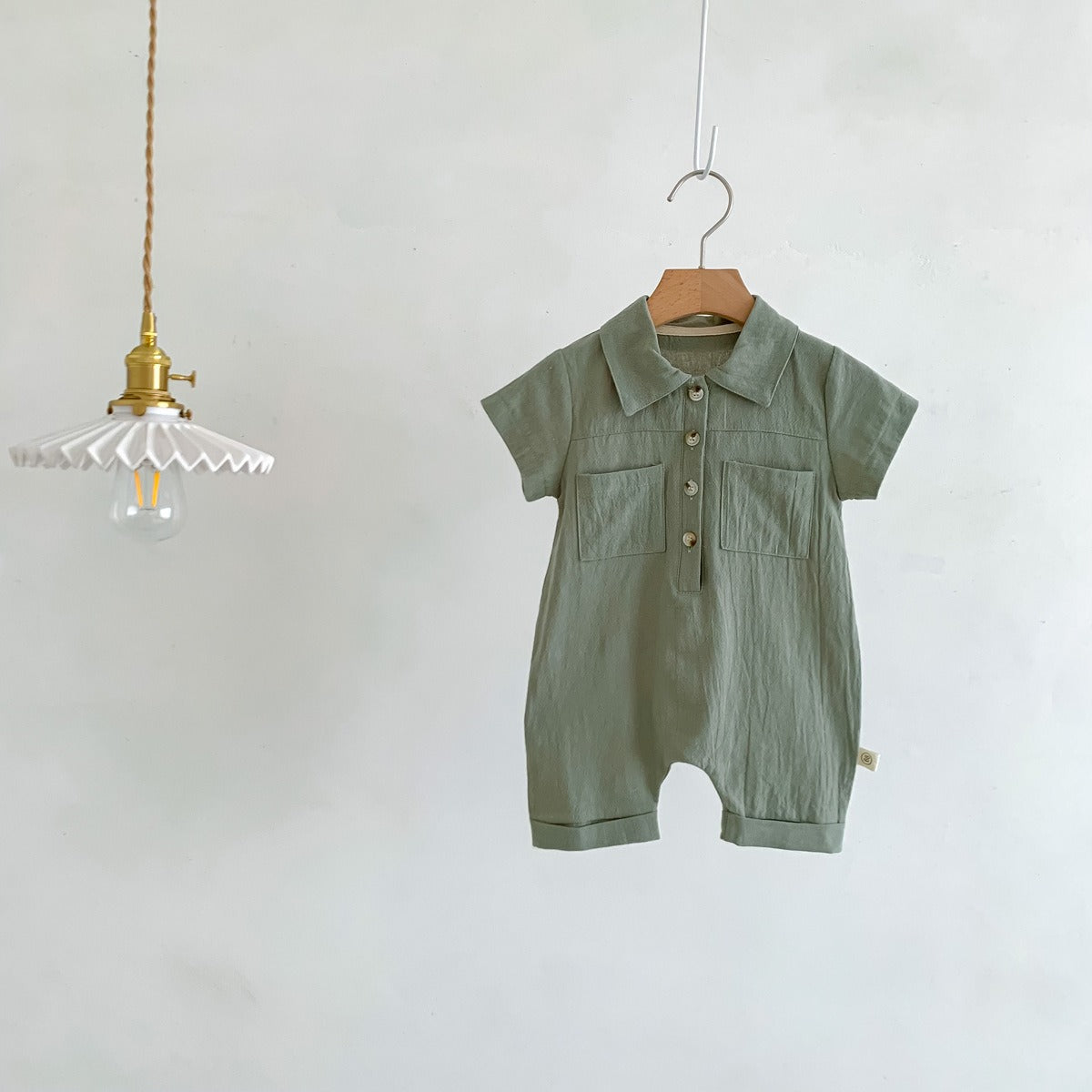 Liam Baby Boys Collared Romper
