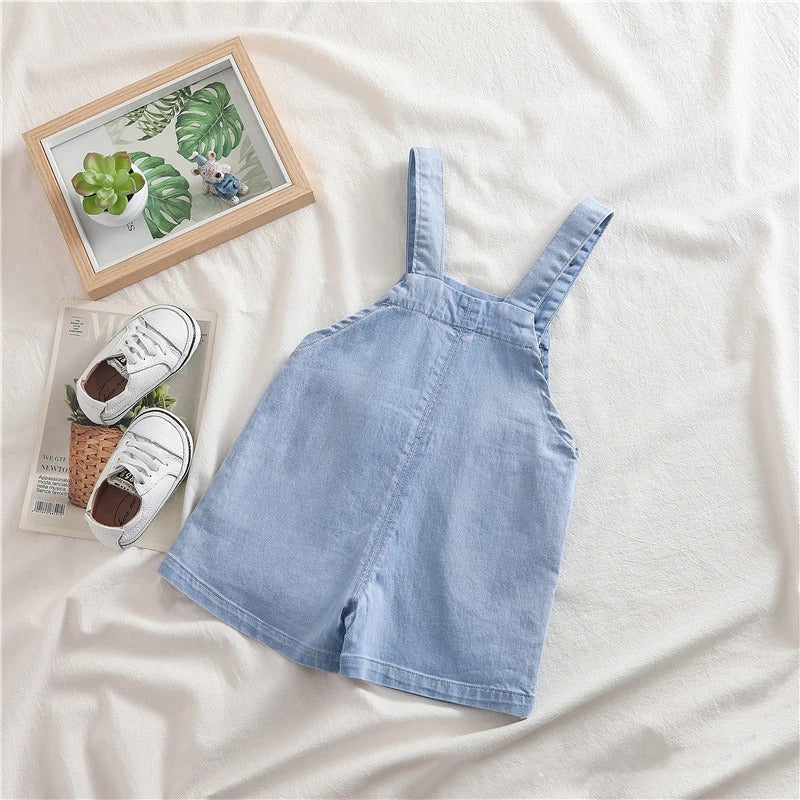 Light Denim Boys and Girls 3D Teddy Jumpsuit