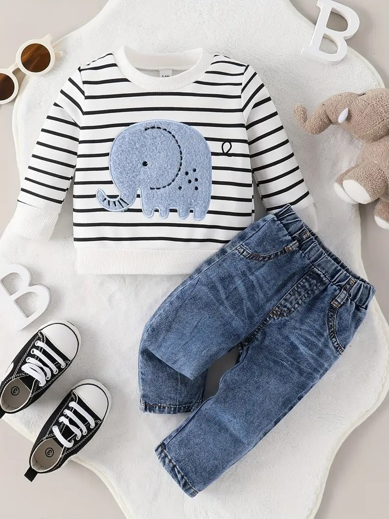 Lil Elephant Boys Tshirt and Denim Set