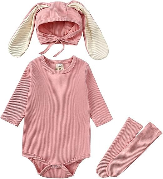 Little Baby Boy Girl Bunny Romper Set (with Hat and Socks)