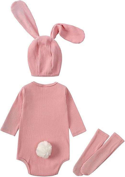 Little Baby Boy Girl Bunny Romper Set (with Hat and Socks)