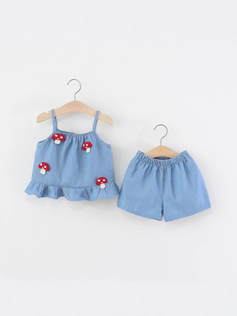 Luna Blue Mushroom Baby Girls Set