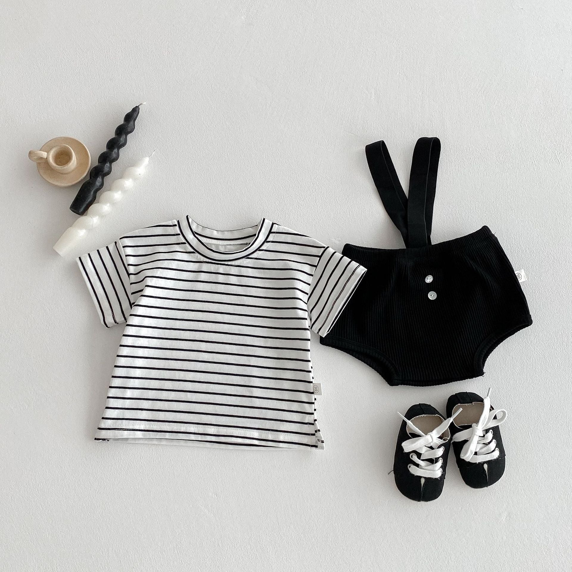 Mini Classic Suspender Boys Romper Set