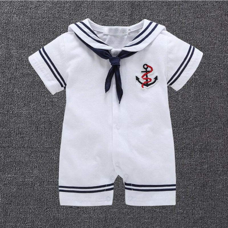 Navy Baby Girls and Boys Sailor Romper