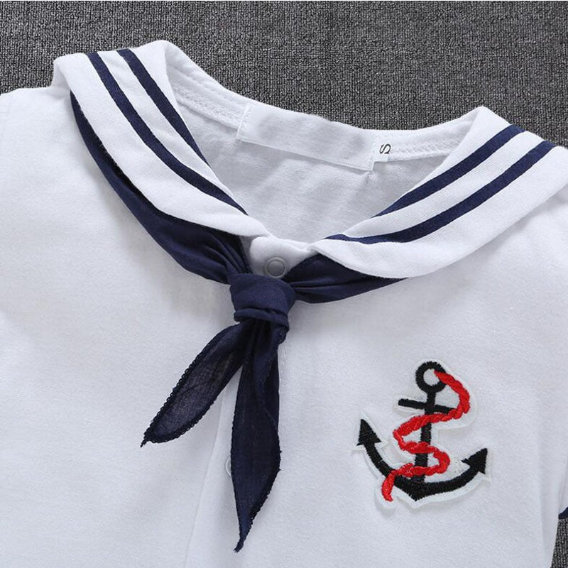 Navy Baby Girls and Boys Sailor Romper
