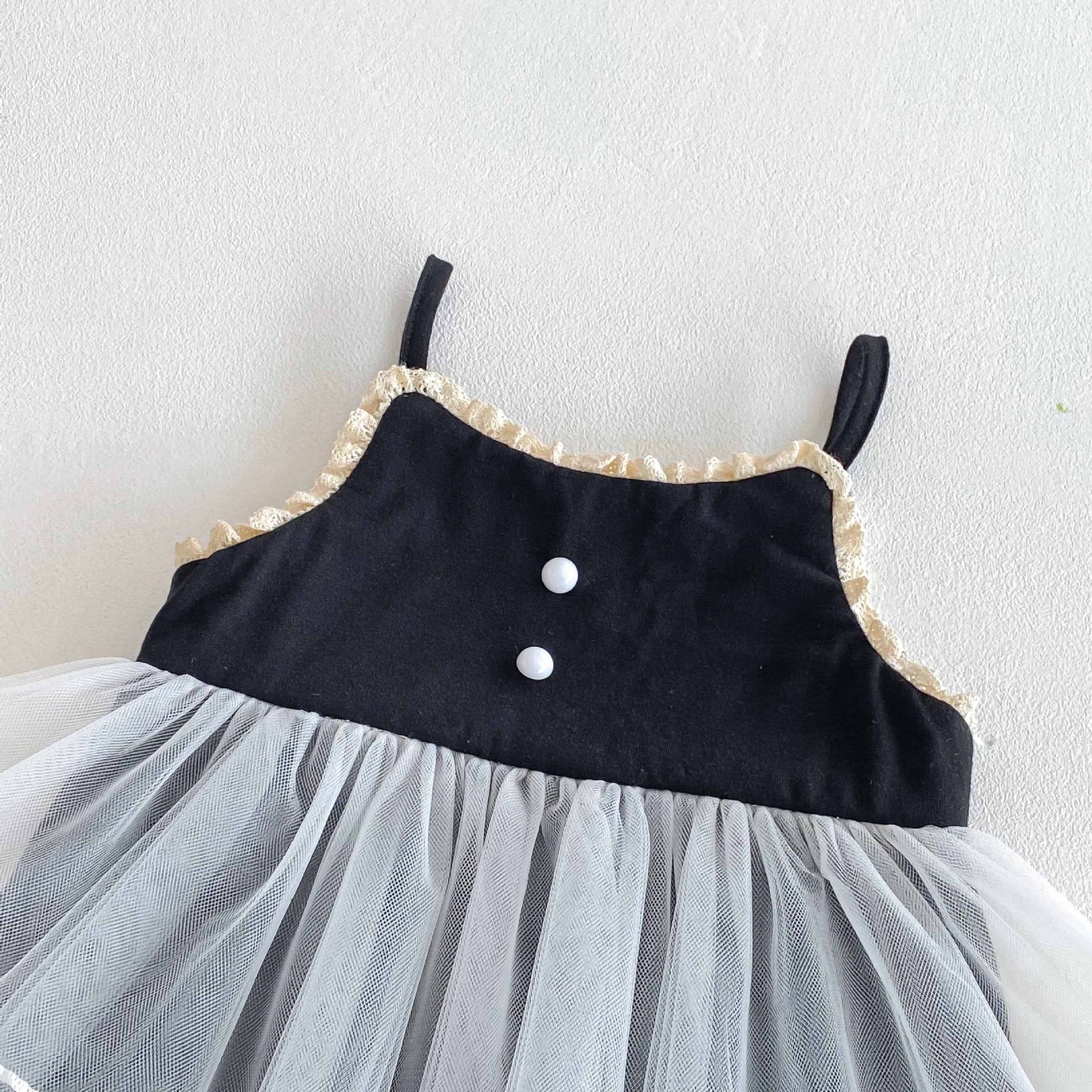 Alina Baby Girls Black Twirl Romper Dress