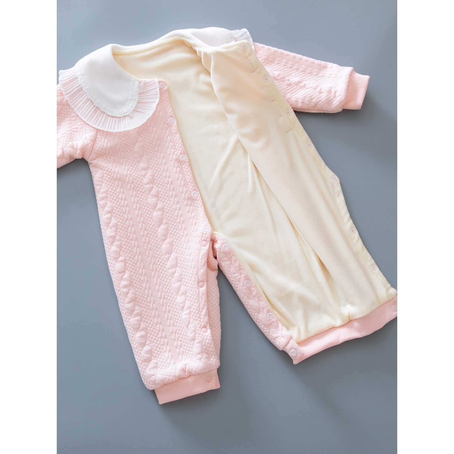 Soft Peachy Pink Baby Girls Romper Delight
