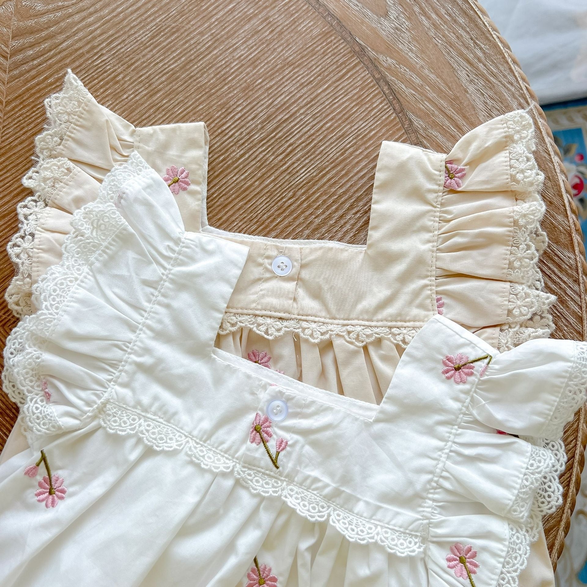 White Lace Baby Girls Romper