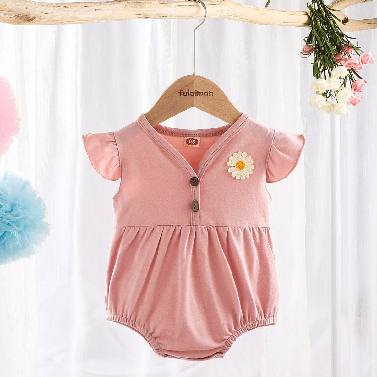 Flower Everyday Baby Comfy Girls Romper