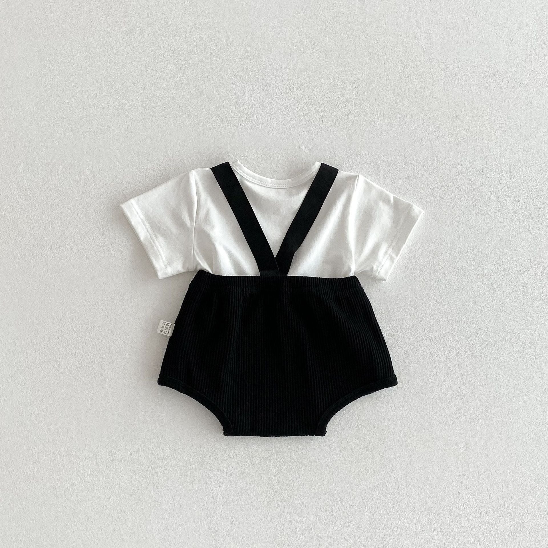 Mini Classic Suspender Boys Romper Set