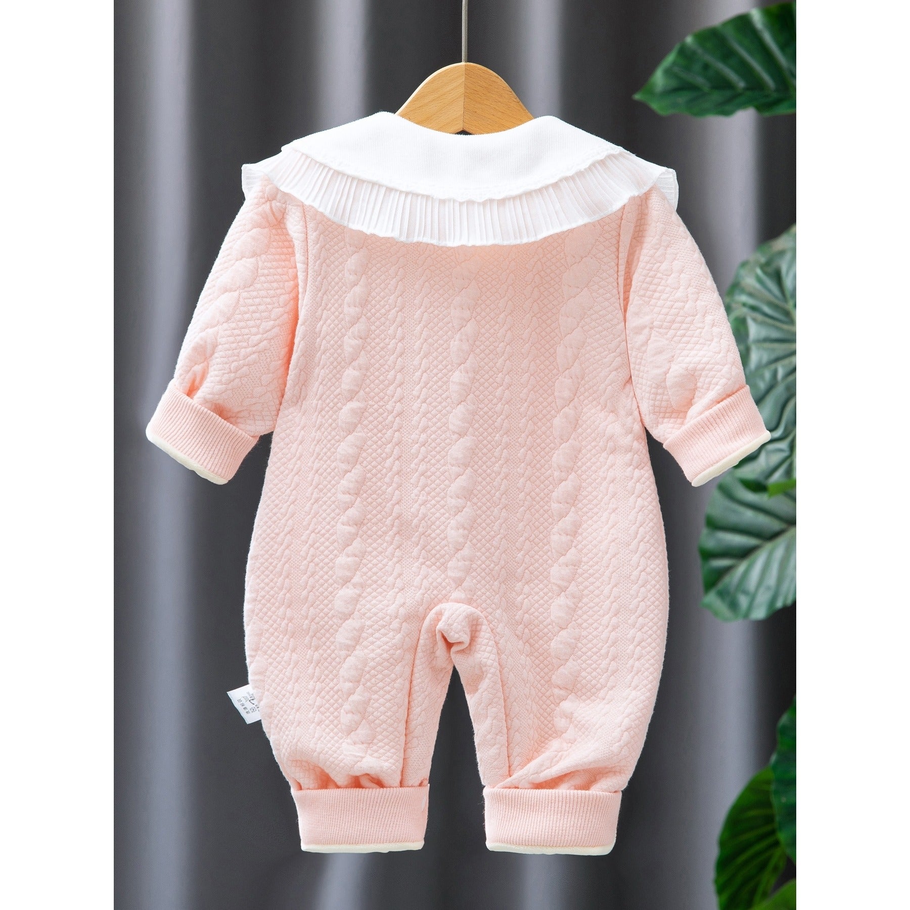 Soft Peachy Pink Baby Girls Romper Delight