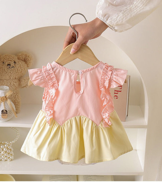 Donna 3D Flower Girls Romper Dress