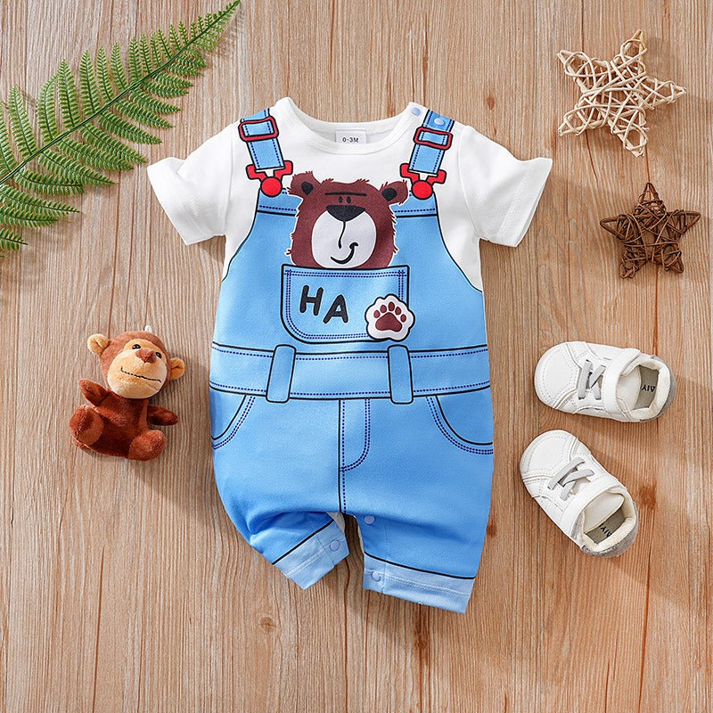 Pocket Bear Little Baby Boys Girls Romper