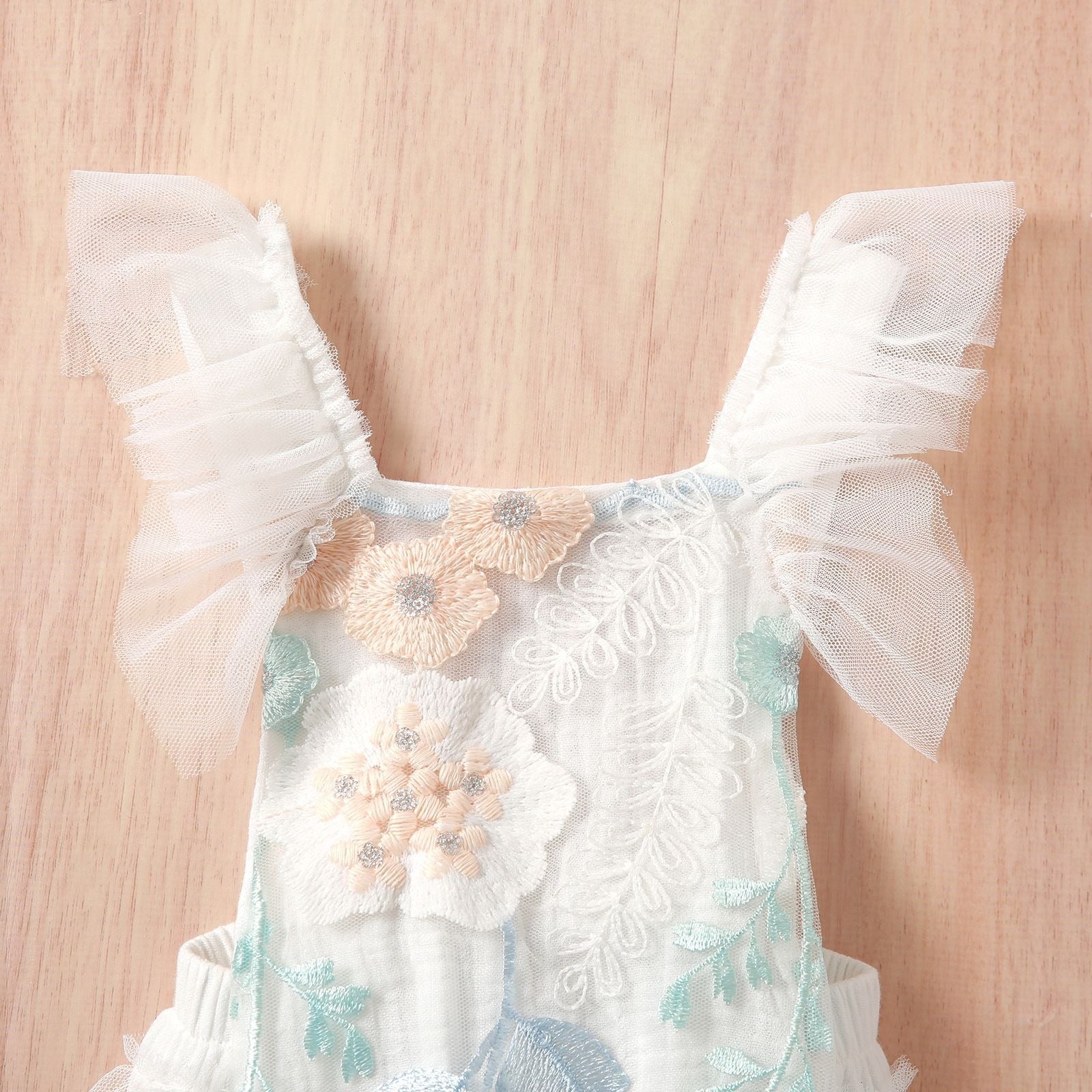 Embroidered Baby Girls Party Romper
