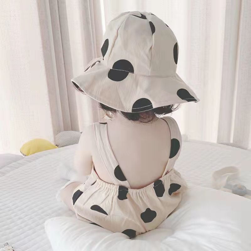 Polka Pop Baby Boys and Girls Jumpsuit with Hat