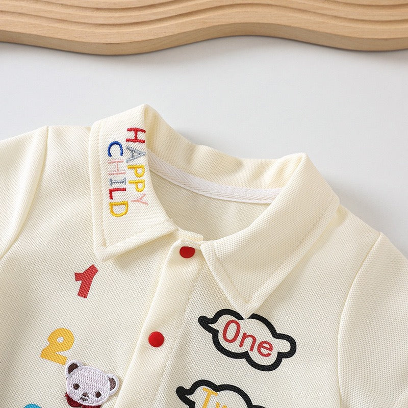 One Two Three Baby Boys Girls Romper