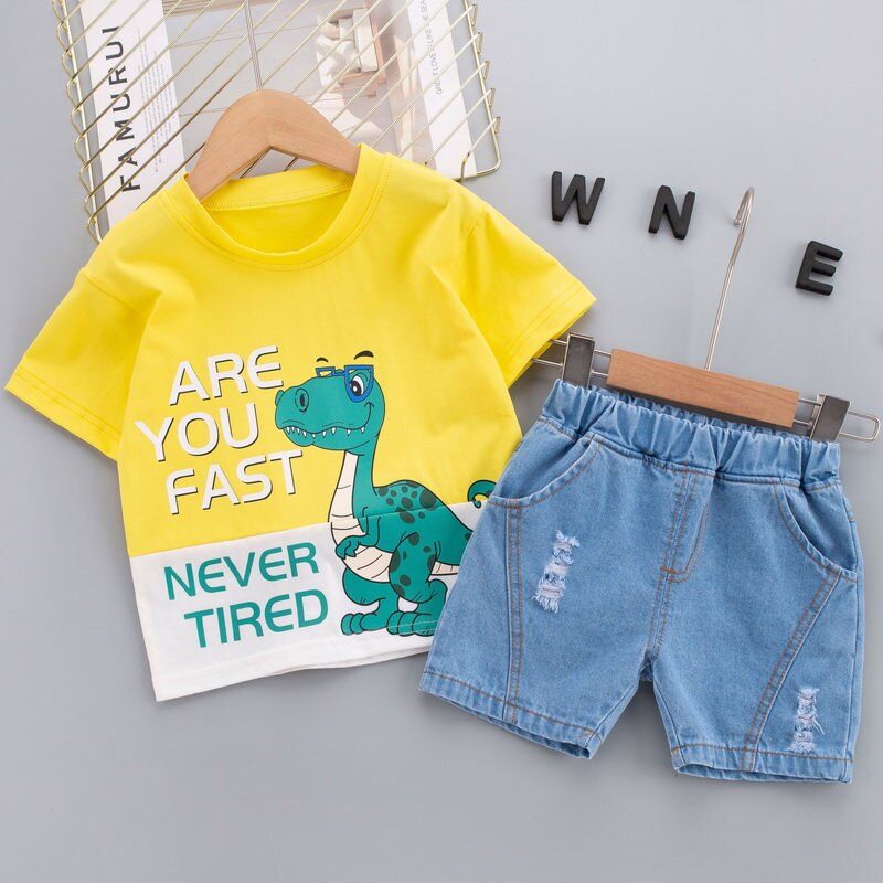 Never Tired Tshirt and Denim Bottom Set