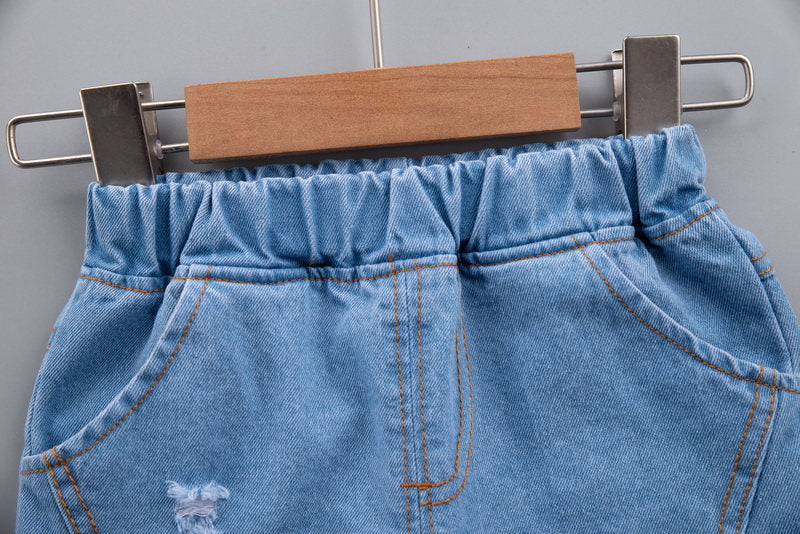 Never Tired Tshirt and Denim Bottom Set