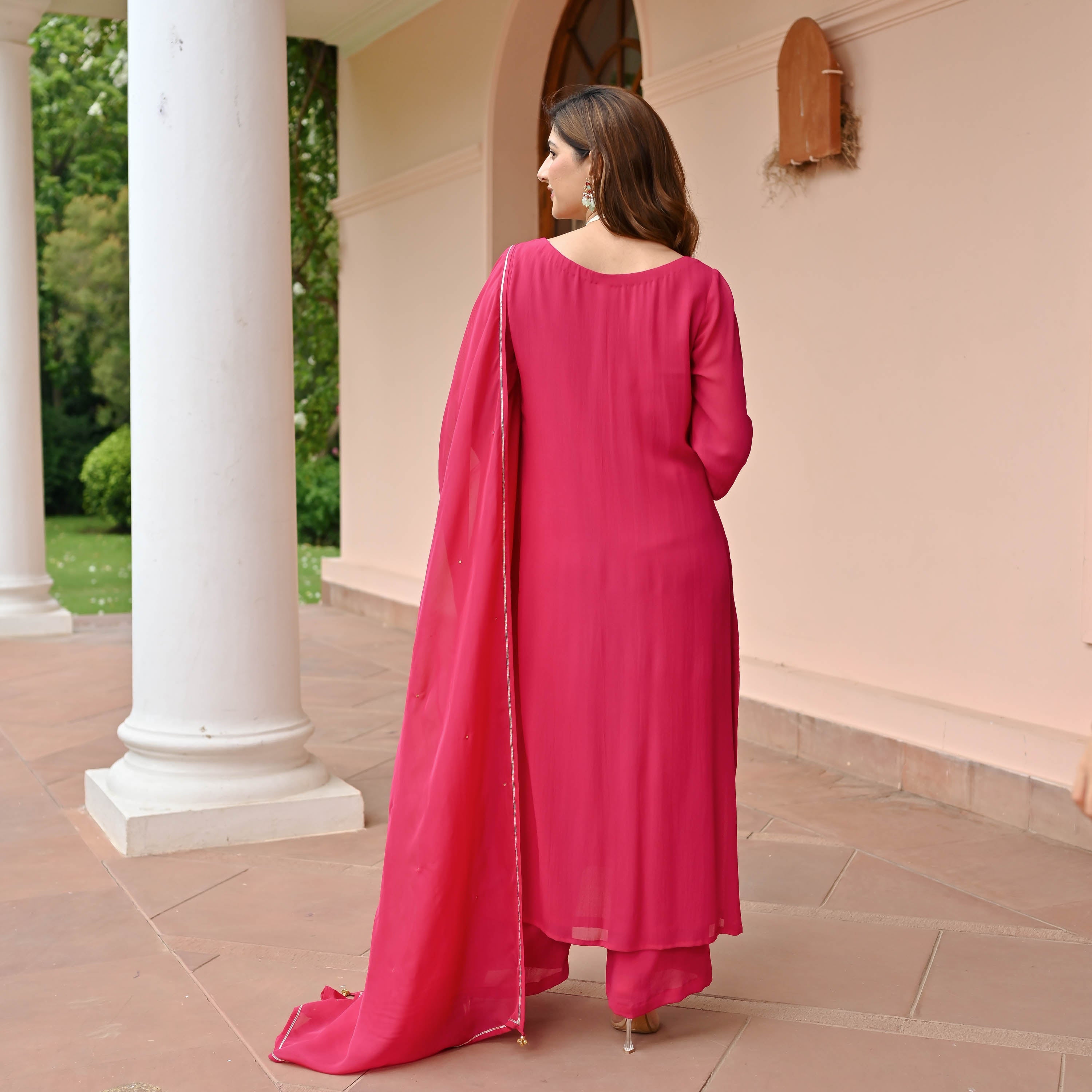 Pink Charm Georgette Suit Set