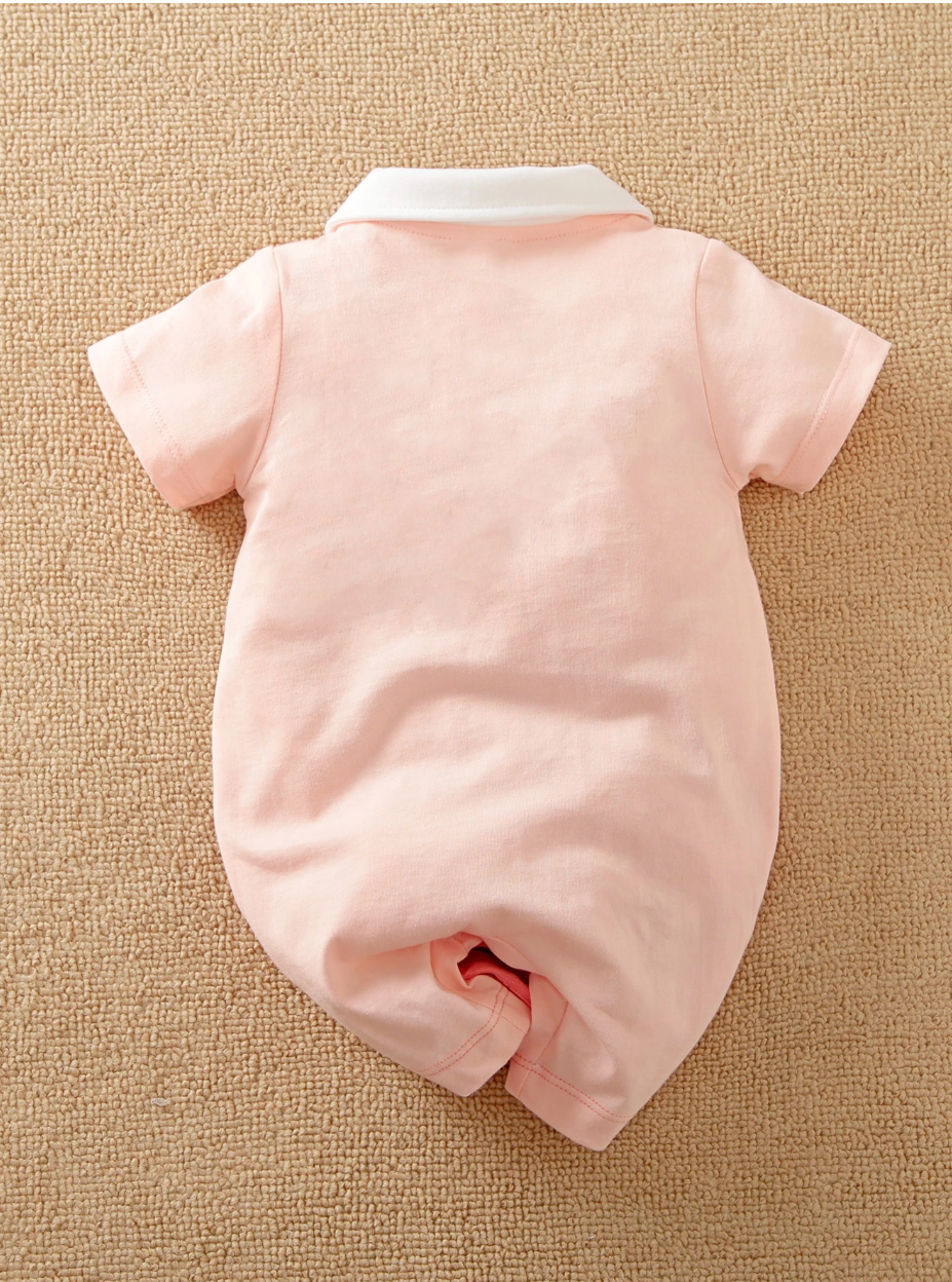 Soft Gentle Baby Boys Polo Romper