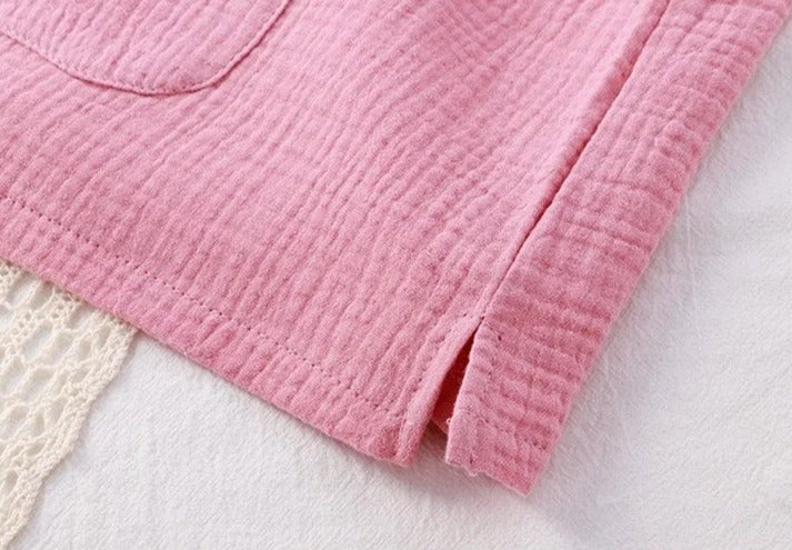 Sleeveless Girls Cotton Leisure Set