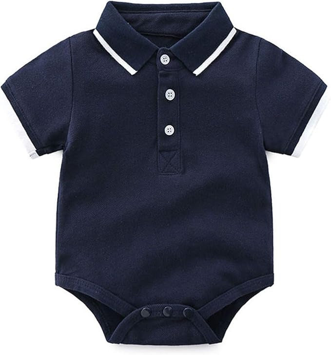 Smart Baby Boy Polo Romper with Shorts Set