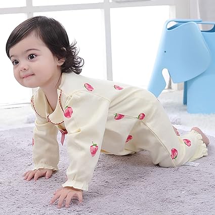 Strawberry Printed Baby Girls Romper