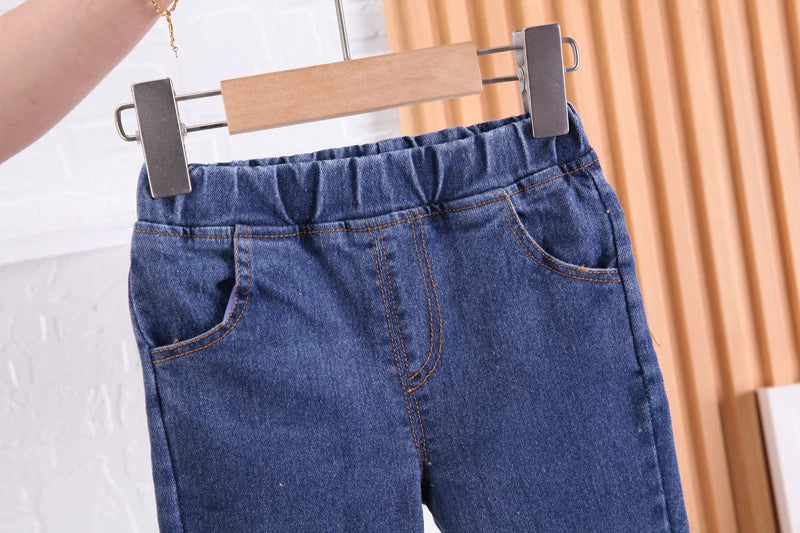 Stylish Bow Top and Flare Jeans Girls Set