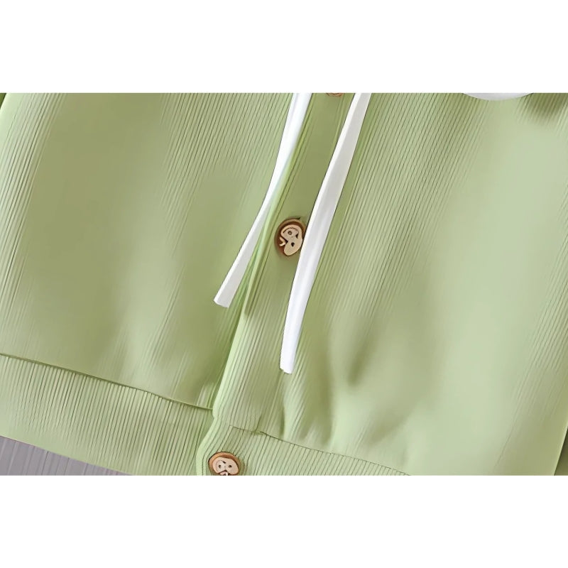 Stylish Collared Strawberry Little Girls Top