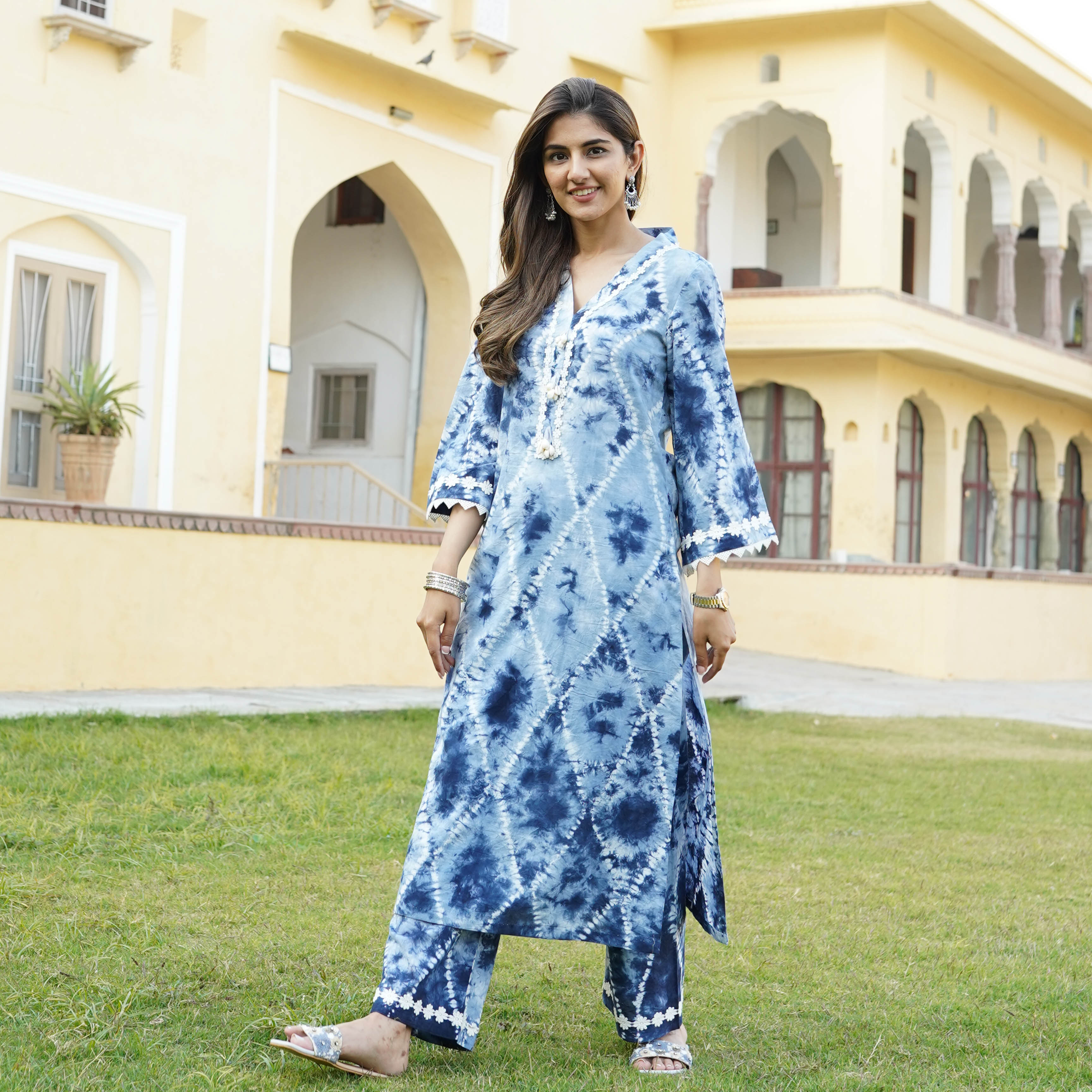 Shibori Straight Kurta Set