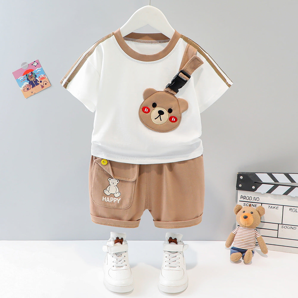 Teddy Attached Boys T-shirt and Bottom Sets