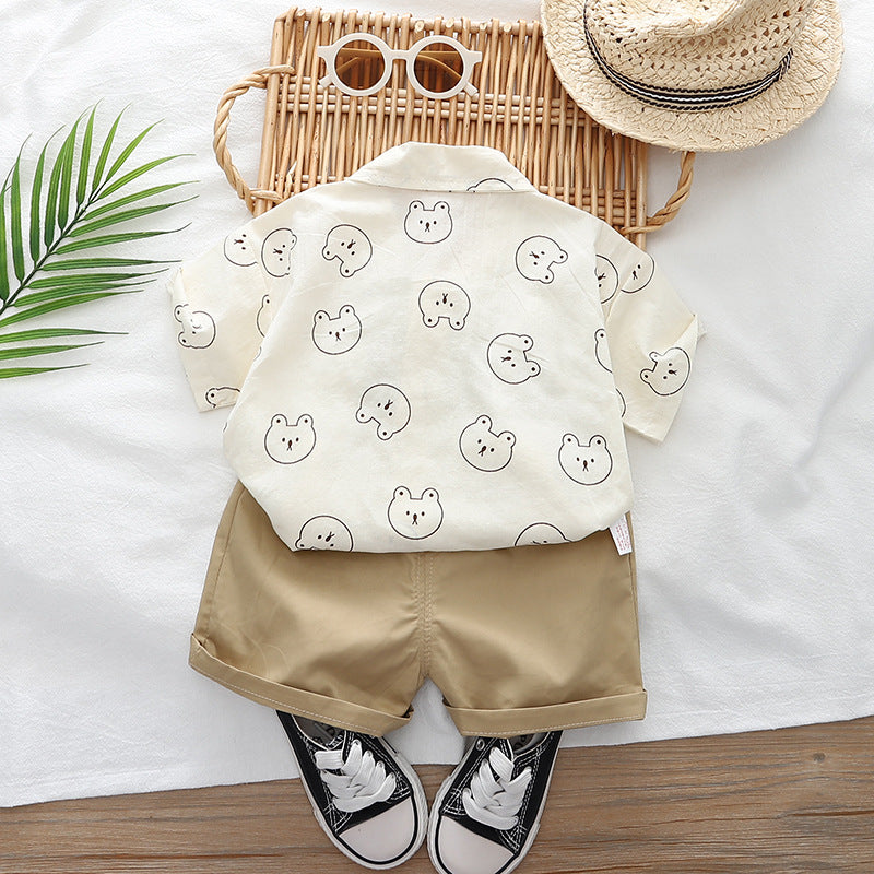 Teddy Tie attached Boys Set