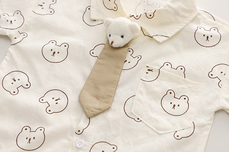 Teddy Tie attached Boys Set