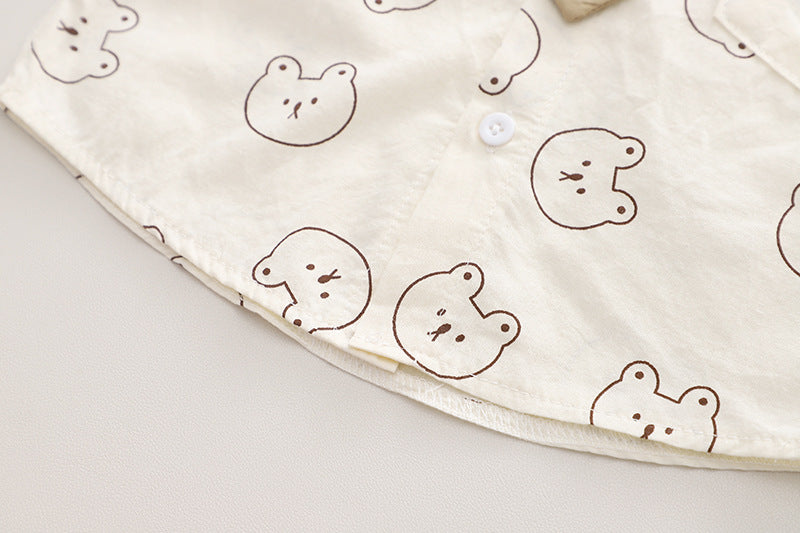 Teddy Tie attached Boys Set