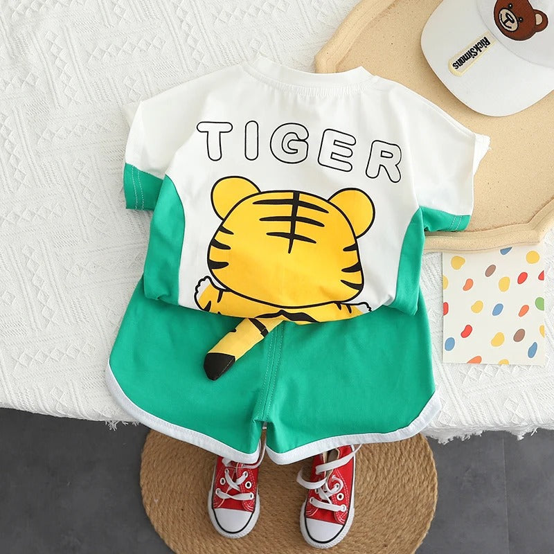 Tiger 3D Tailed T-shirt & Shorts Set