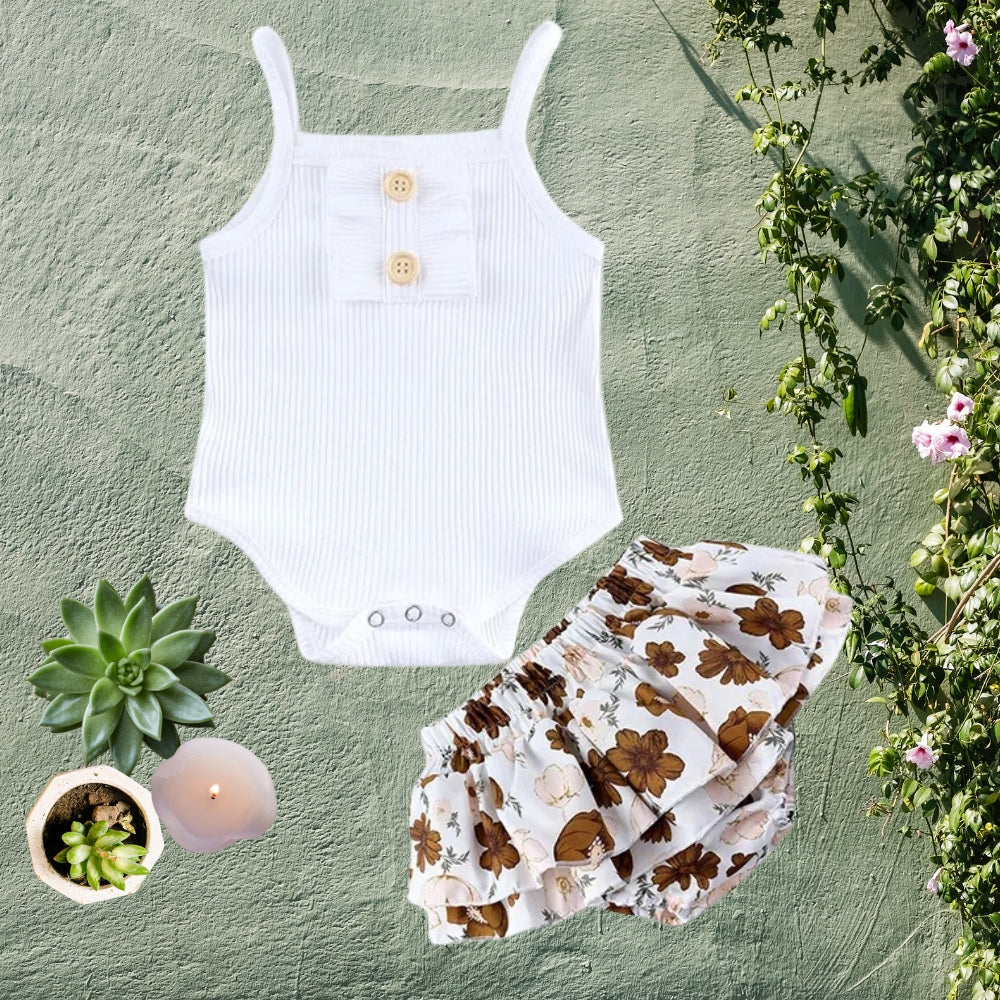 Tiny Twirls Girls Romper Set