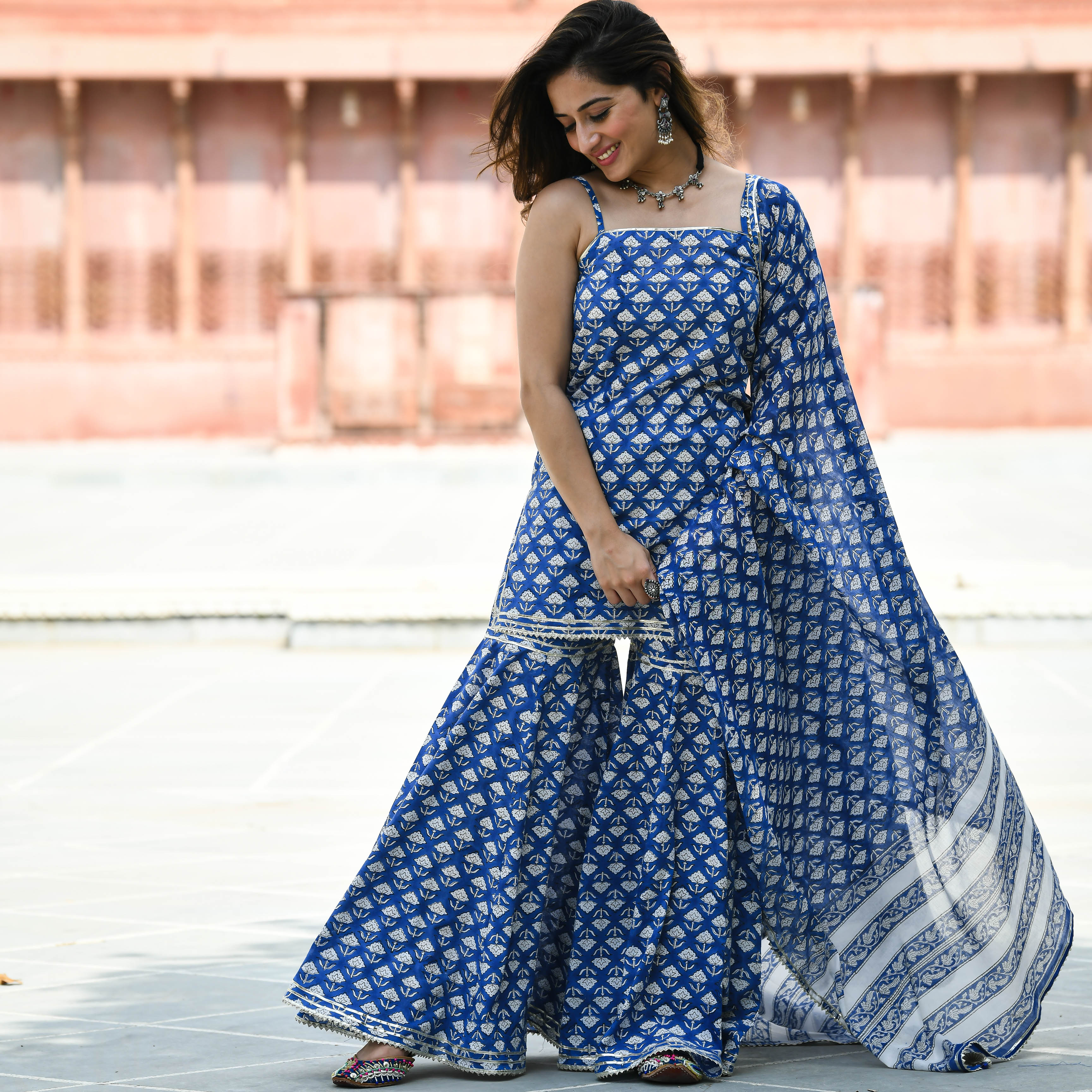 Bunaai Sitara Handblock Printed Suit Set