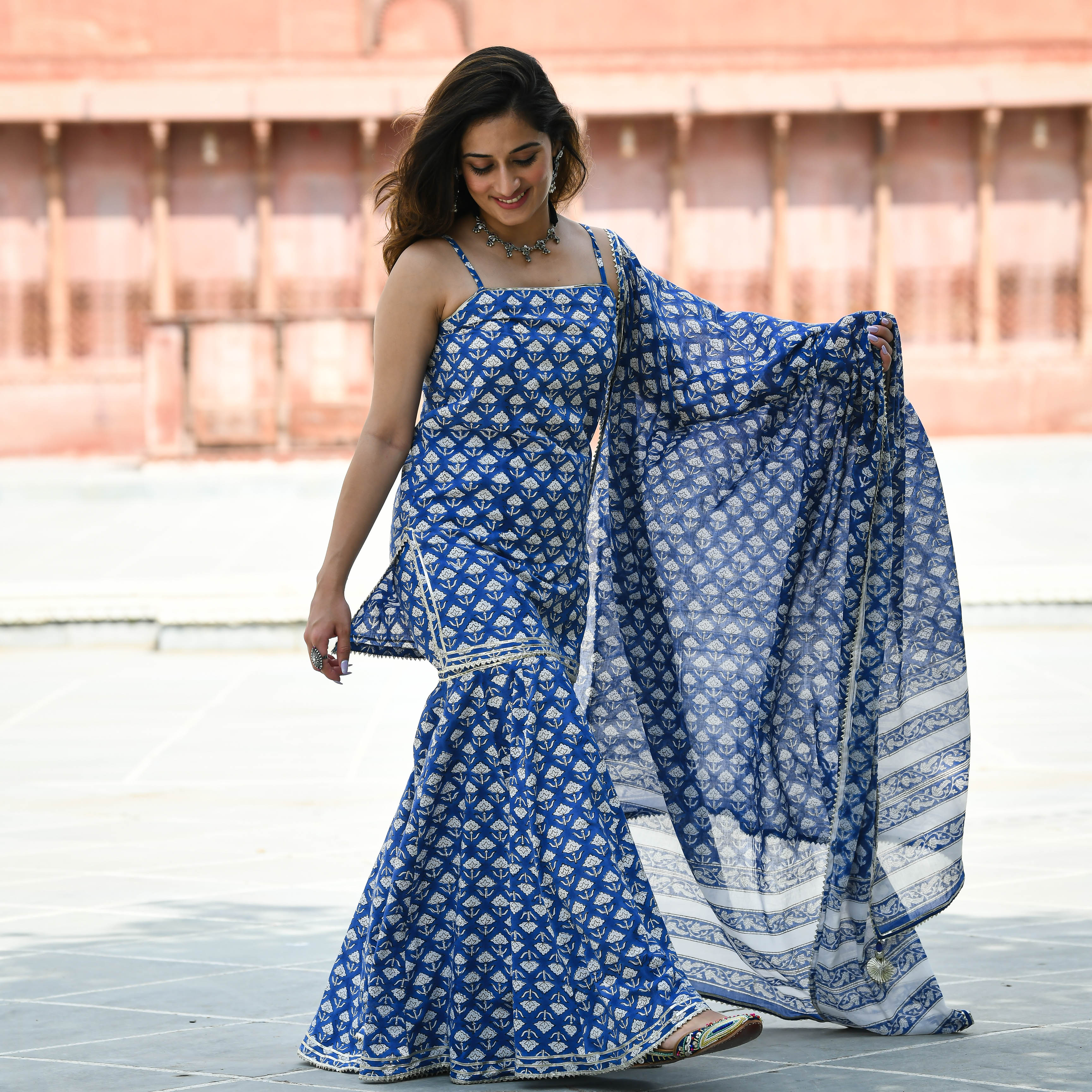 Bunaai Sitara Handblock Printed Suit Set