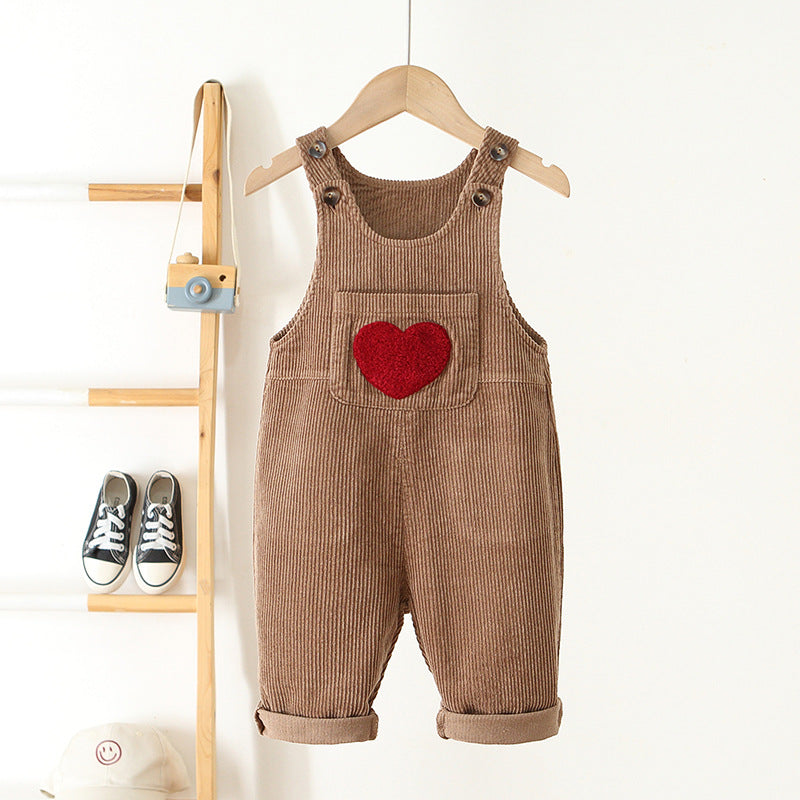Corduroy Love Girls Embroidered Jumpsuit